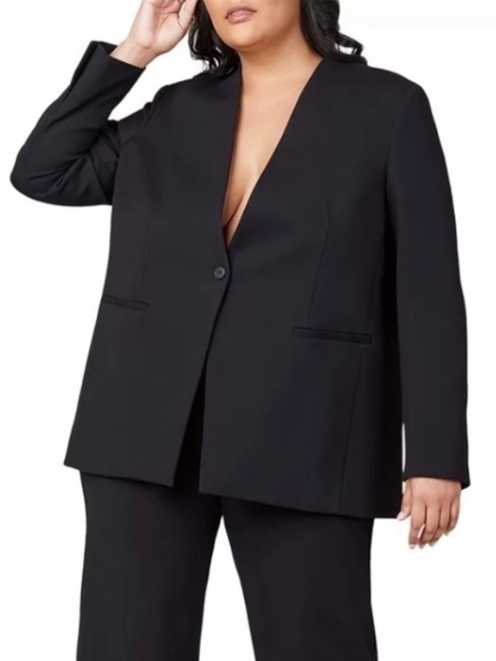 🖤 Spanx Perfect Collarless Blazer Black Size 3XL XXXL Oversized Relaxed Fit